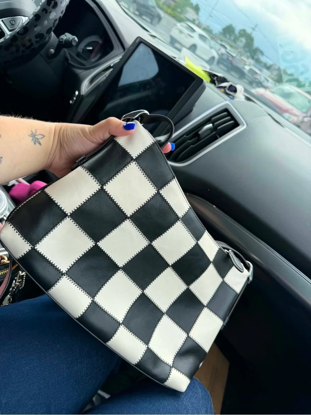 Coachtopia Alter Ego Black and White Shoulder Bag